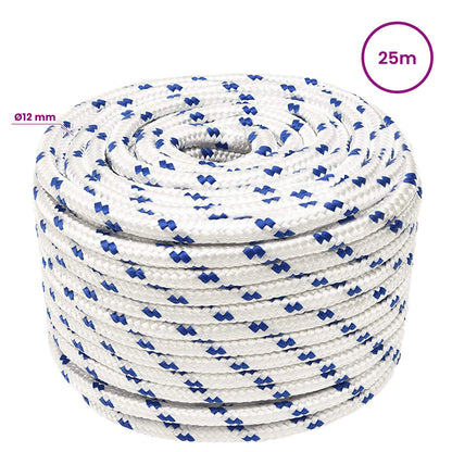 Multipurpose Utility Rope 12 mm 25 m White and Blue PP