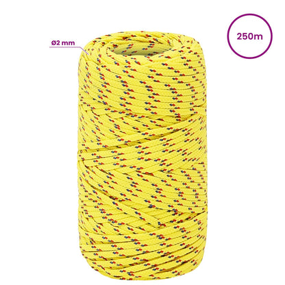 Multipurpose Utility Rope 2 mm 250 m Yellow PP 27 kg Max Load