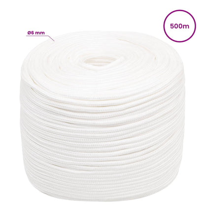 Multipurpose Utility Rope 6 mm 500 m White PP 240 kg Max Load