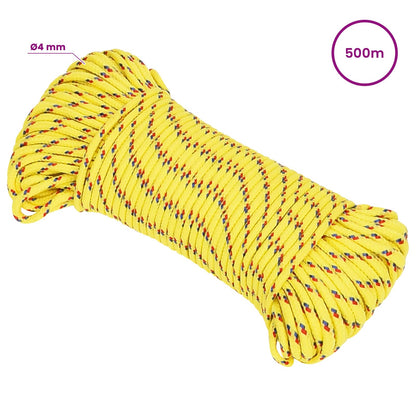 Multipurpose Utility Rope 4 mm 500 m Yellow PP 105 kg Max Load