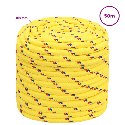 Multipurpose Utility Rope 16 mm 50 m Yellow PP 1560 kg Max Load