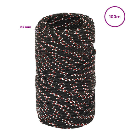 Multipurpose Utility Rope 2 mm 100 m Black and Red PP