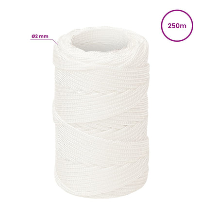 Multipurpose Utility Rope 2 mm 250 m White PP 27 kg Max Load