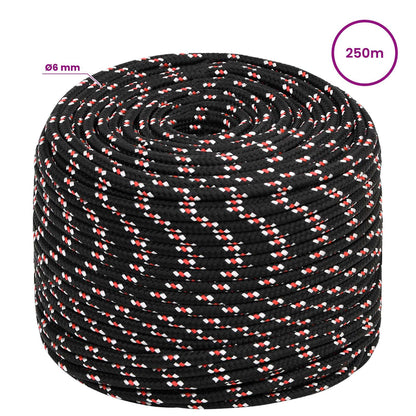 Multipurpose Utility Rope 6 mm 250 m Black and Red PP