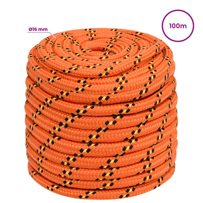 Multipurpose Utility Rope 16 mm 100 m Orange PP