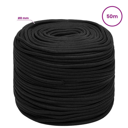 Multipurpose Utility Rope 8 mm 50 m Black PP 420 kg Max Load