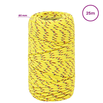 Multipurpose Utility Rope 2 mm 25 m Yellow PP 27 kg Max Load