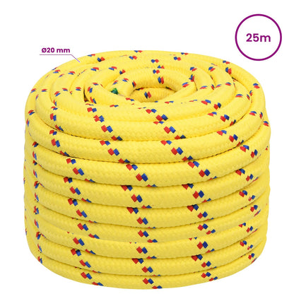 Multipurpose Utility Rope 20 mm 25 m Yellow PP 2400 kg Max Load