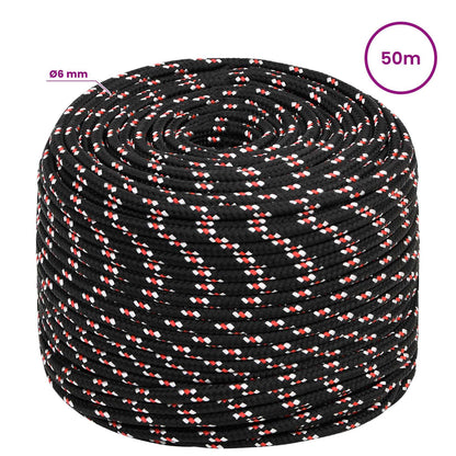 Multipurpose Utility Rope 6 mm 50 m Black and Red PP