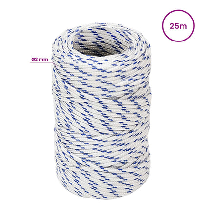 Multipurpose Utility Rope 2 mm 25 m White and Blue PP
