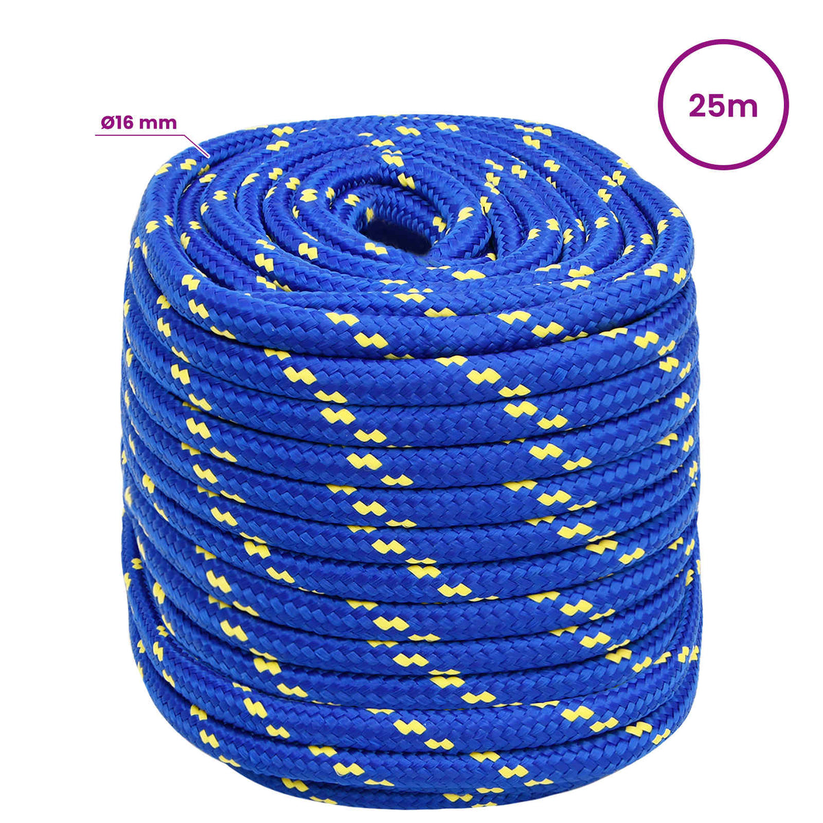 Multipurpose Utility Rope 16 mm 25 m Blue PP 1560 kg Max Load