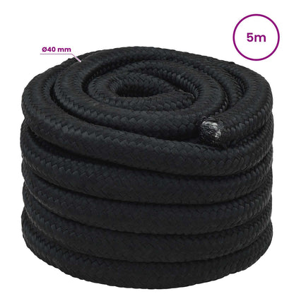 Multipurpose Utility Rope 40 mm 5 m Black PP 9600 kg Max Load