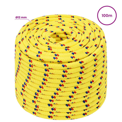 Multipurpose Utility Rope 12 mm 100 m Yellow PP 930 kg Max Load