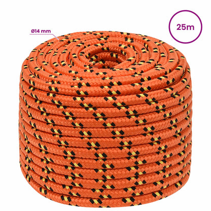 Multipurpose Utility Rope 14 mm 25 m Orange PP 1275 kg Max Load