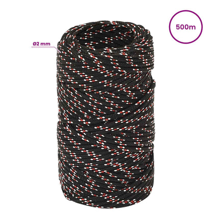 Multipurpose Utility Rope 2 mm 500 m Black and Red PP