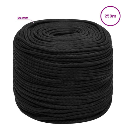 Multipurpose Utility Rope 6 mm 250 m Black PP 240 kg Max Load