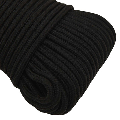 Multipurpose Utility Rope 5 mm 100 m Black Polyester
