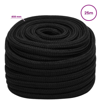 Multipurpose Utility Rope 20 mm 25 m Black Polyester