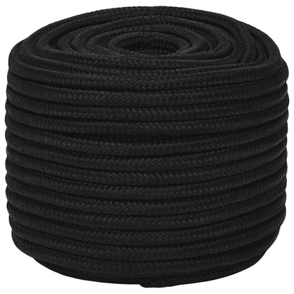 Multipurpose Utility Rope 14 mm 25 m Black Polyester