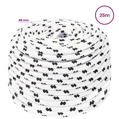 Multipurpose Utility Rope 8 mm 25 m White Polyester
