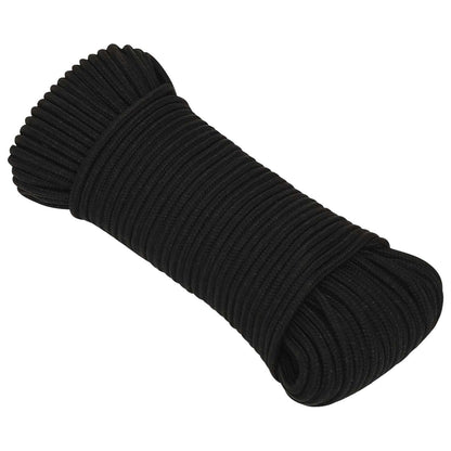 Multipurpose Utility Rope 5 mm 25 m Black Polyester