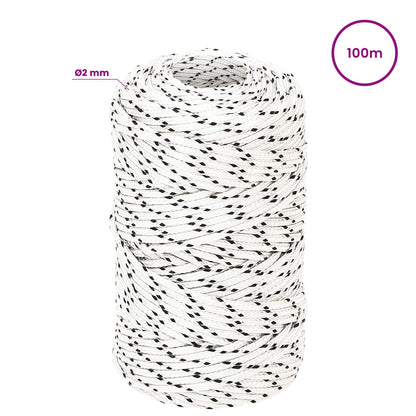 Multipurpose Utility Rope 2 mm 100 m White Polyester