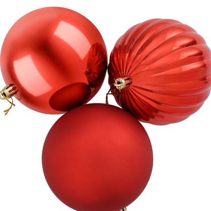 Christmas Ball Set XXL 3 pcs Red Ø 25 cm Plastic