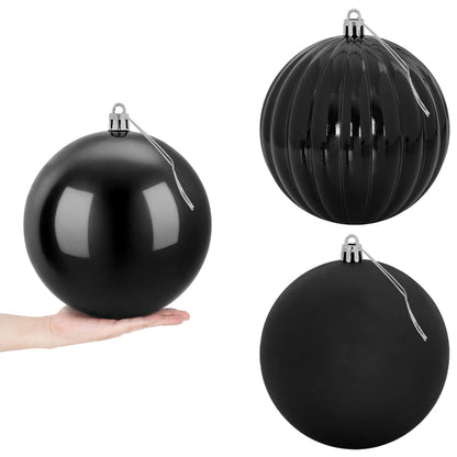 Christmas Ball Set XXL 3 pcs Black Ø 25 cm Plastic