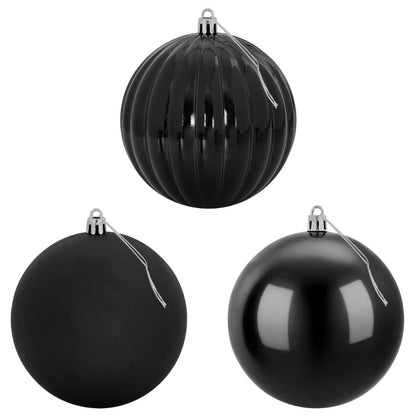Christmas Ball Set XXL 3 pcs Black Ø 25 cm Plastic