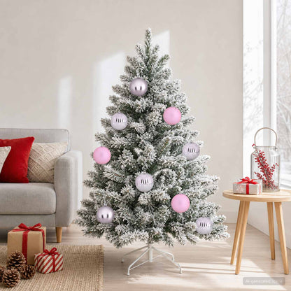 Christmas Ball Set XL 9 pcs Pink Ø 15 cm Plastic