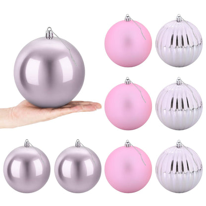 Christmas Ball Set XL 9 pcs Pink Ø 15 cm Plastic