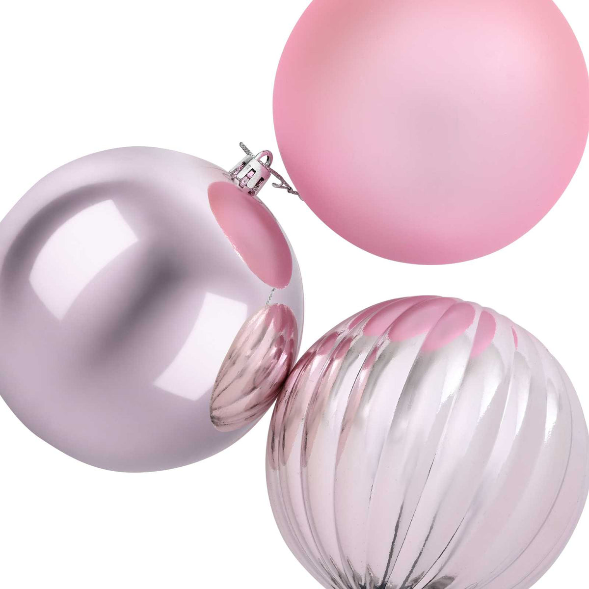 Christmas Ball Set XXL 3 pcs Pink Ø 25 cm Plastic