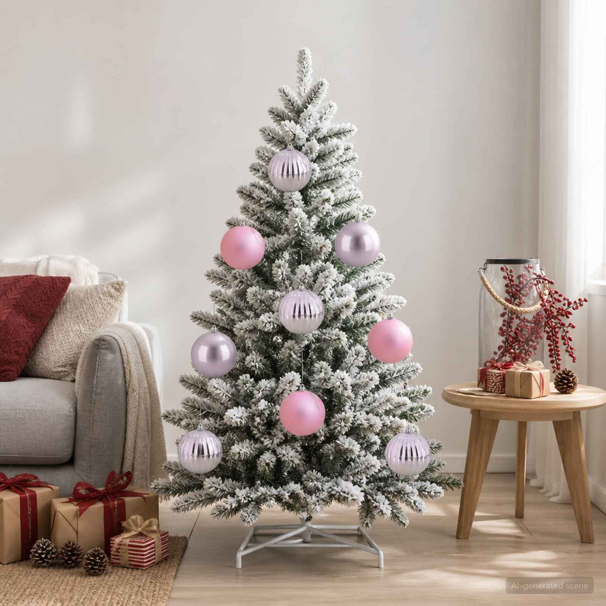 Christmas Ball Set XXL 3 pcs Pink Ø 25 cm Plastic