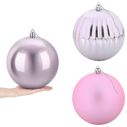Christmas Ball Set XXL 3 pcs Pink Ø 25 cm Plastic
