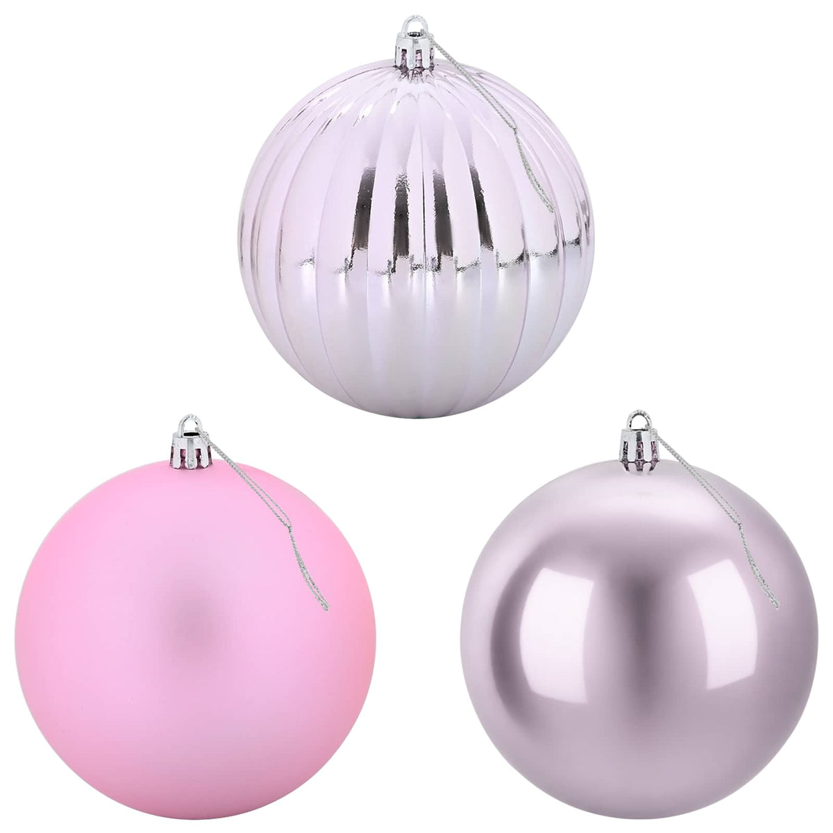 Christmas Ball Set XXL 3 pcs Pink Ø 25 cm Plastic