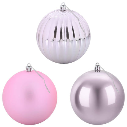 Christmas Ball Set XXL 3 pcs Pink Ø 25 cm Plastic
