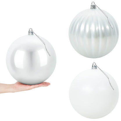 Christmas Ball Set XXL 3 pcs White Ø 25 cm Plastic