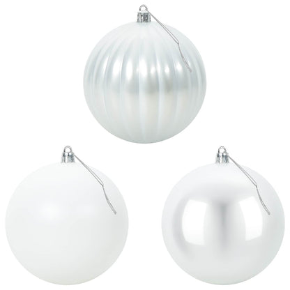 Christmas Ball Set XXL 3 pcs White Ø 25 cm Plastic