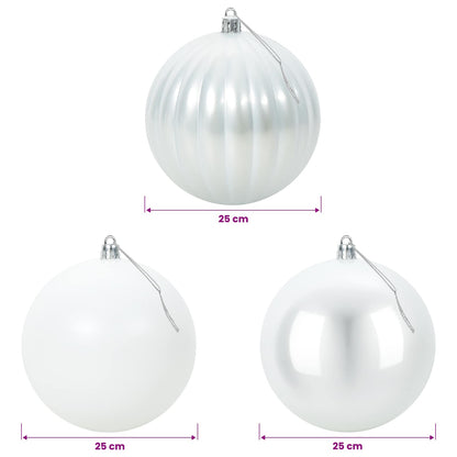 Christmas Ball Set XXL 3 pcs White Ø 25 cm Plastic