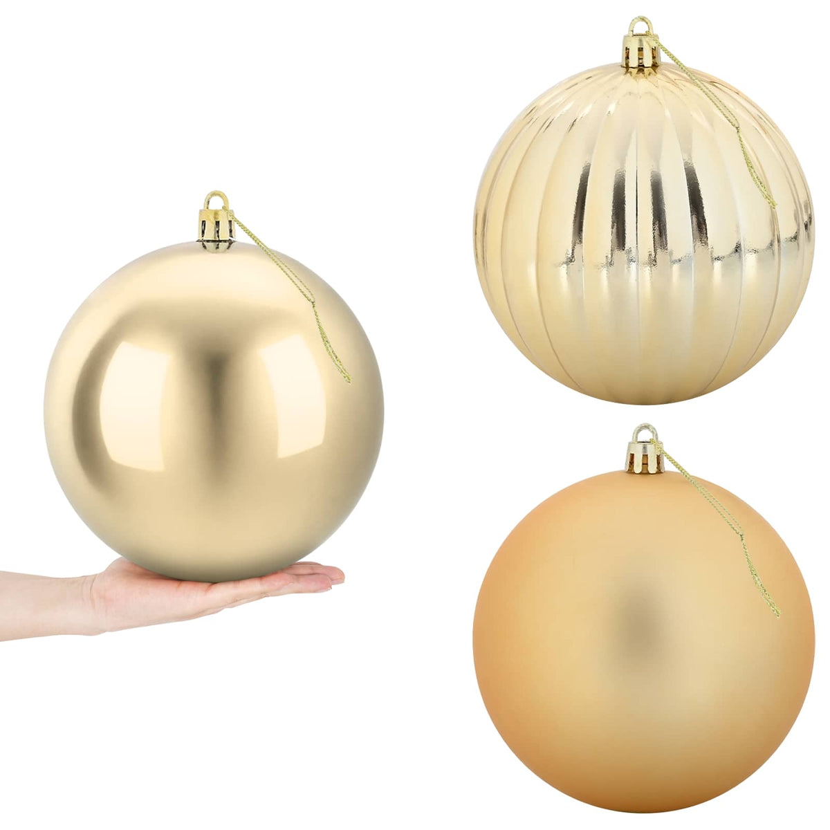 Christmas Ball Set XXL 3 pcs Gold Ø 25 cm Plastic