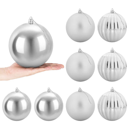 Christmas Ball Set XL 9 pcs Silver Ø 15 cm Plastic