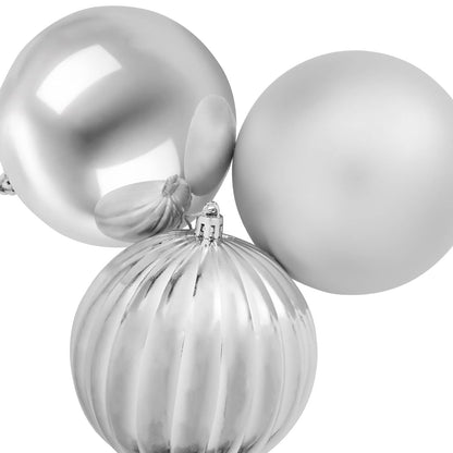 Christmas Ball Set XXL 4 pcs Silver Ø 20 cm Plastic