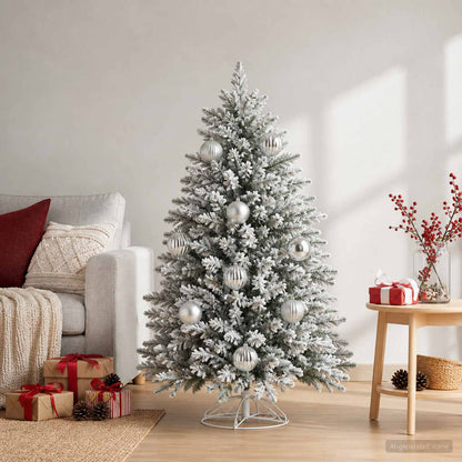 Christmas Ball Set XXL 4 pcs Silver Ø 20 cm Plastic