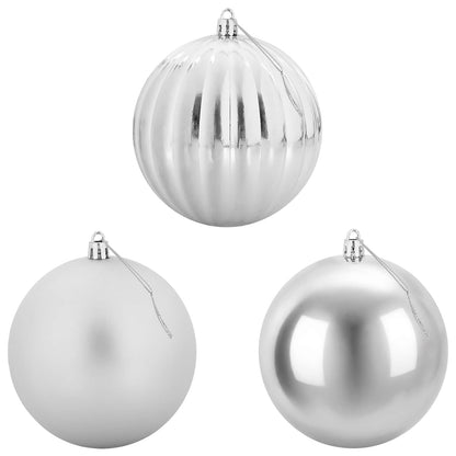 Christmas Ball Set XXL 4 pcs Silver Ø 20 cm Plastic