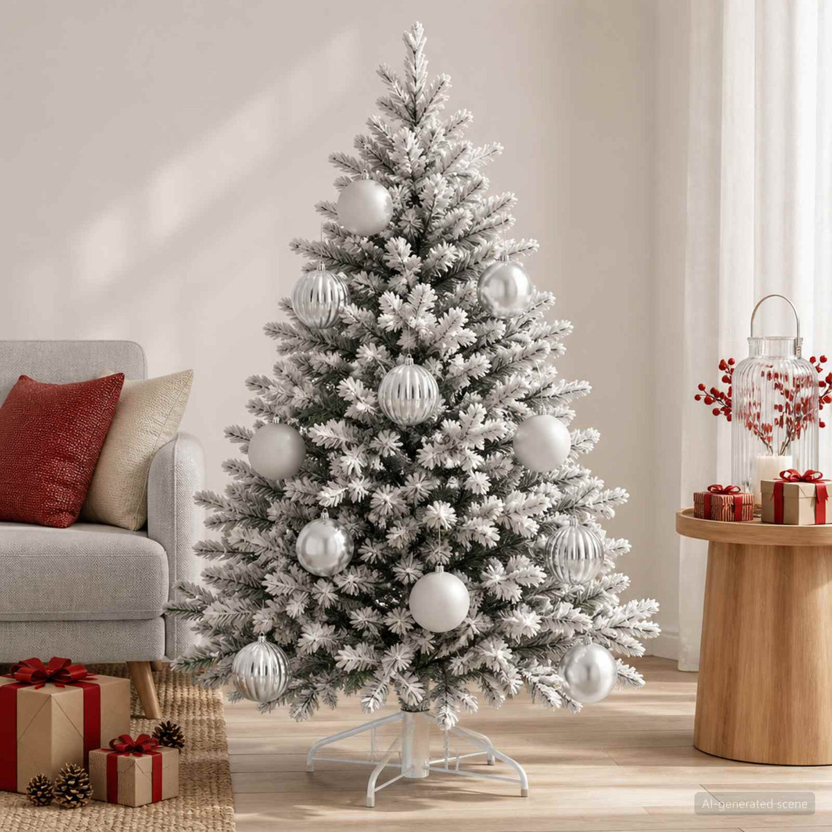 Christmas Ball Set XXL 3 pcs Silver Ø 25 cm Plastic