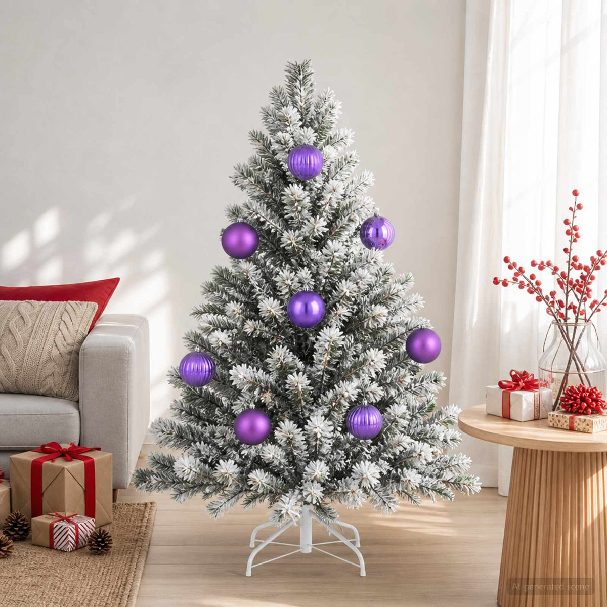 Christmas Ball Set XXL 3 pcs Lilac Ø 25 cm Plastic