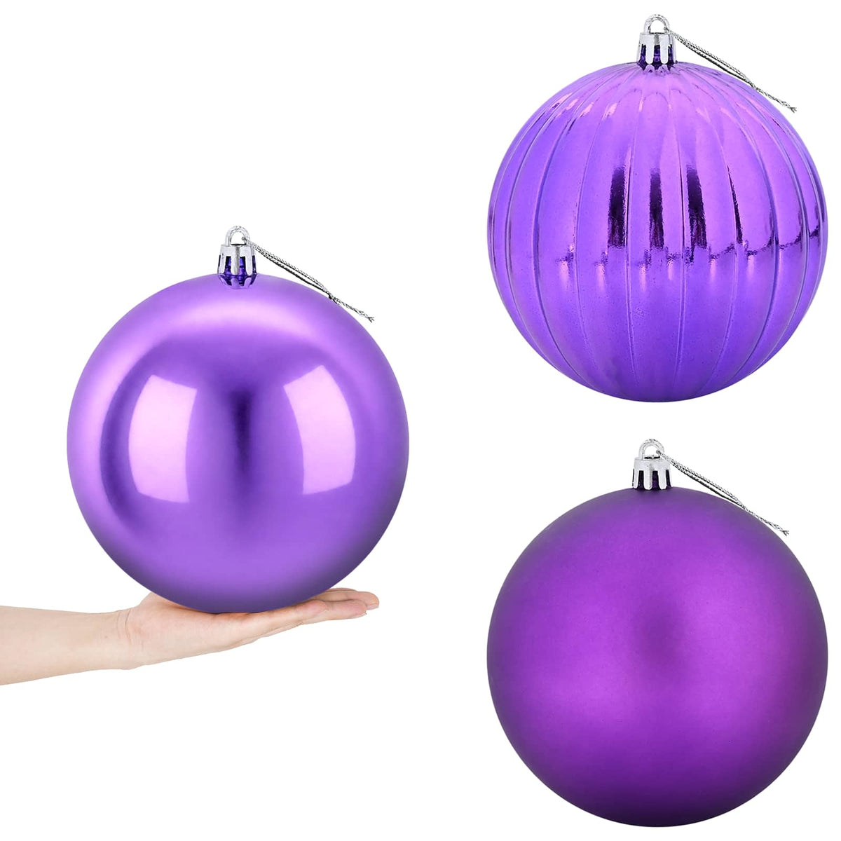 Christmas Ball Set XXL 3 pcs Lilac Ø 25 cm Plastic