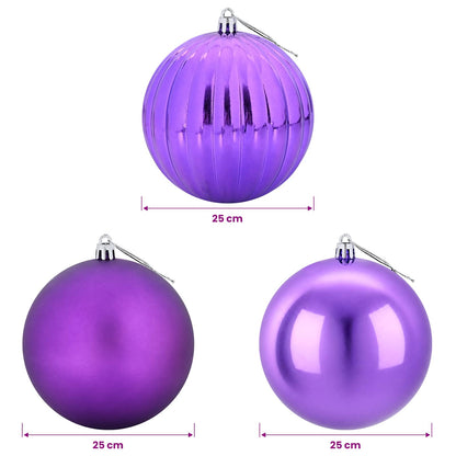 Christmas Ball Set XXL 3 pcs Lilac Ø 25 cm Plastic