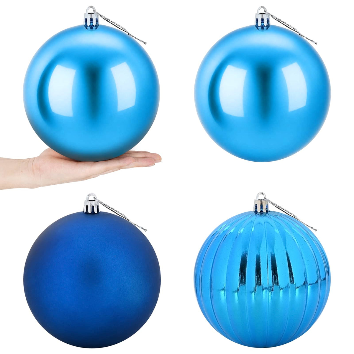 Christmas Ball Set XXL 4 pcs Blue Ø 20 cm Plastic