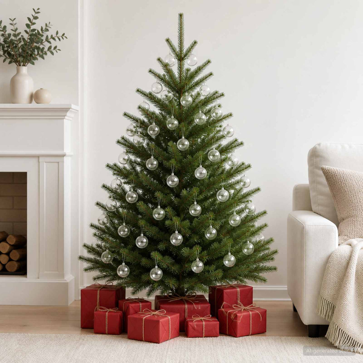 Christmas Ball Set 50 pcs Transparent Dia. 5 cm Plastic